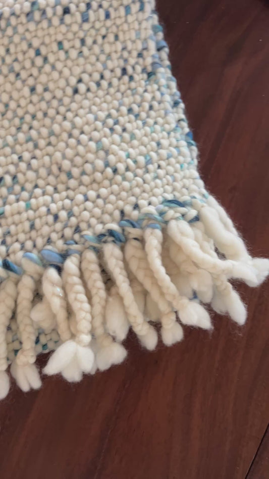Hand woven 100% merino scarf